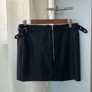 Black leather skirt with zipper in the front super cute on!